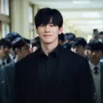 Kim Mu-yeol como Na Hwa-jin na adaptação de Aprendendo a Lição da Netflix.