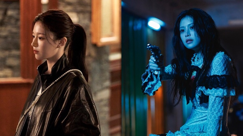 Atriz Go Youn-jung interpretando suas duas personas na série da Netflix.