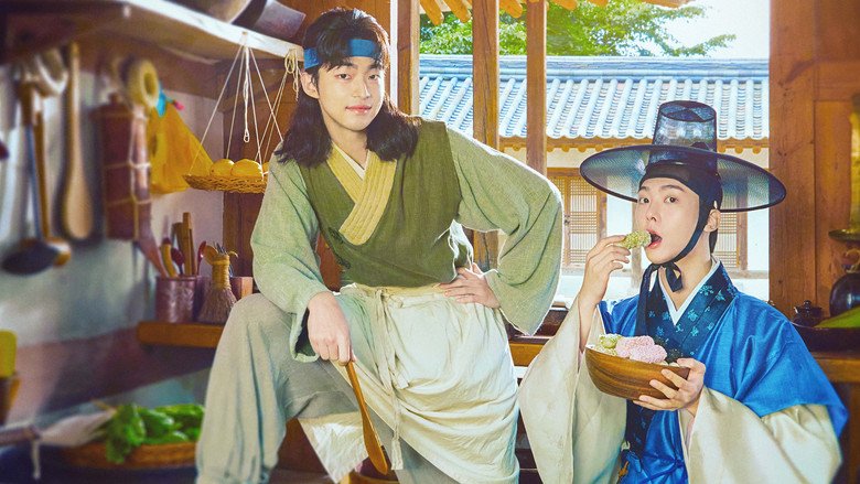 Jovem nobre aprendendo técnicas culinárias na era Joseon