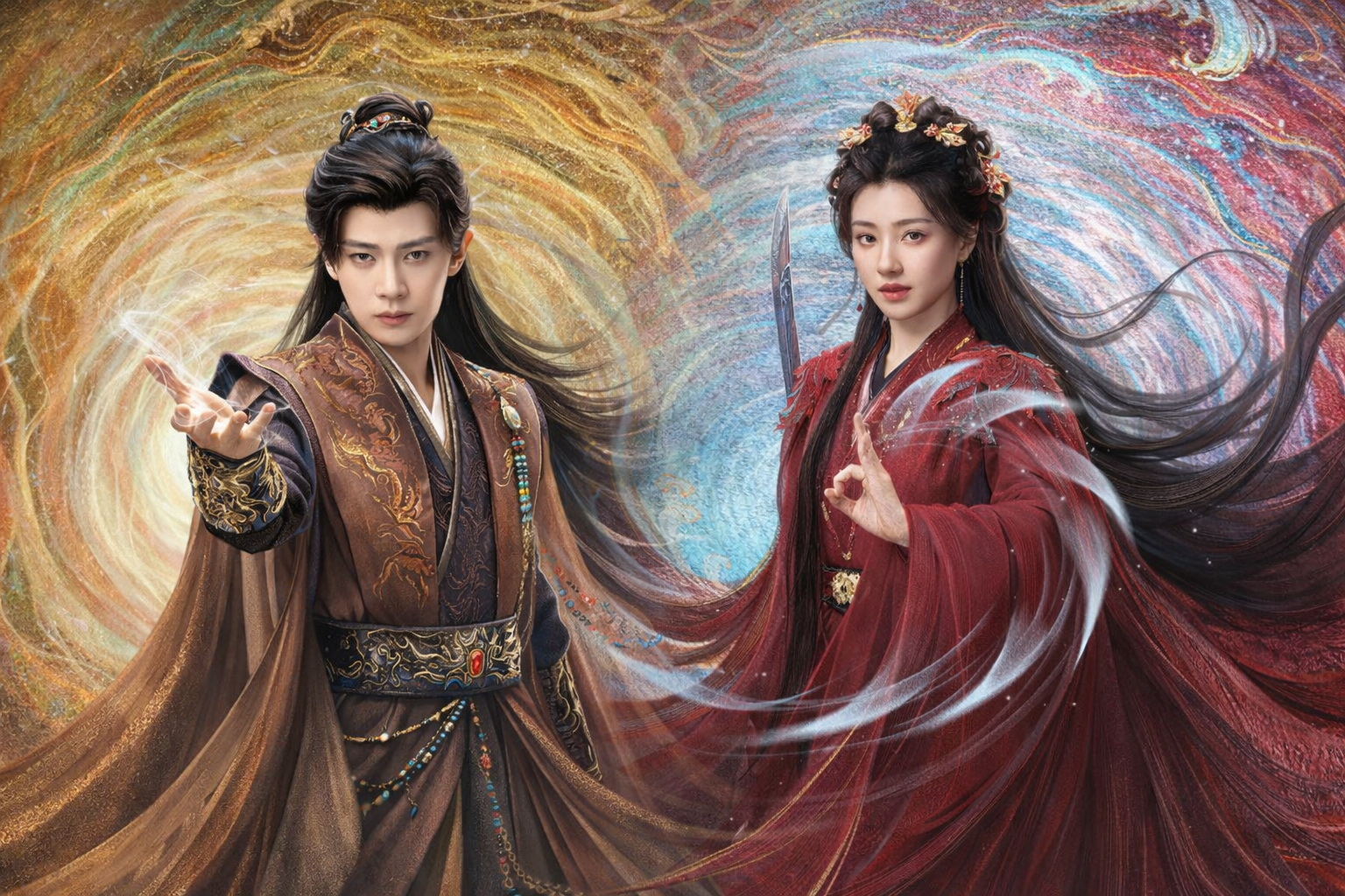 Lu Qianqiao e Xin Mei no dorama O Destino Te Chama.