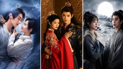 Montagem com atores chineses caracterizados como generais em doramas de época