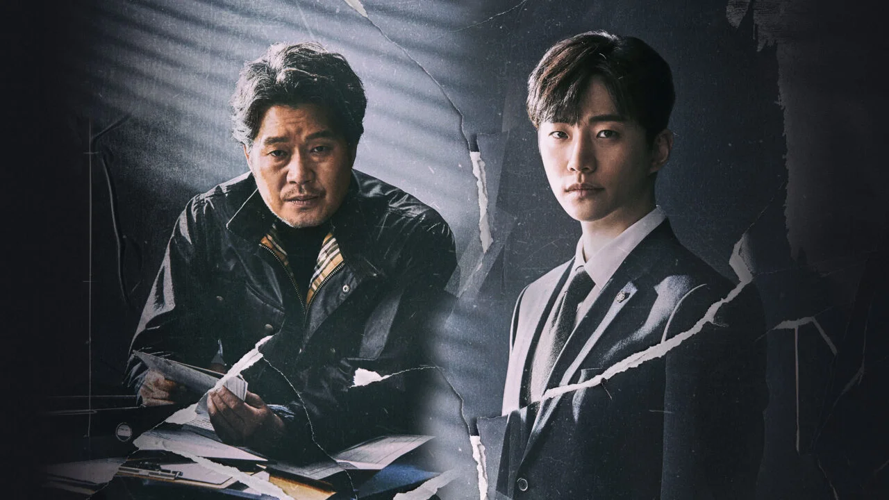 O advogado Choi Do-hyun em um tribunal, exibindo uma postura formal e atenta durante a análise de um caso criminal
