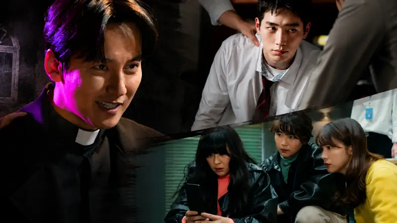 Montagem com protagonistas de doramas de espionagem sul-coreanos.