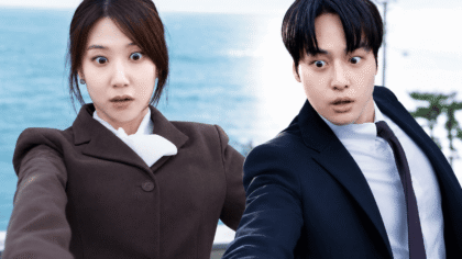 Cheon Yeo-ri e Ma Kang-wook em imagem promocional do dorama Assustadoramente Apaixonados.