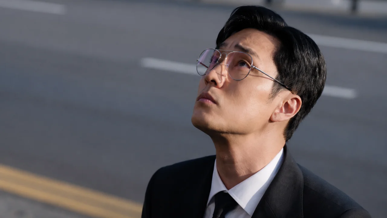 O personagem Kim Bu-jang na cena final do dorama Agente Kim: Reativado.