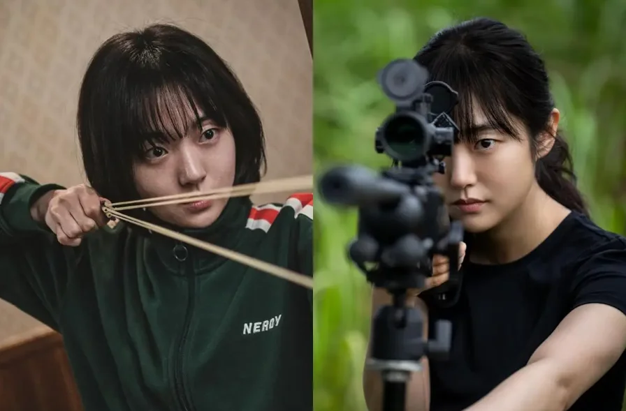 A atriz Kim Hye Jun caracterizada como Jeong Ji An, de cabelo mais curto.