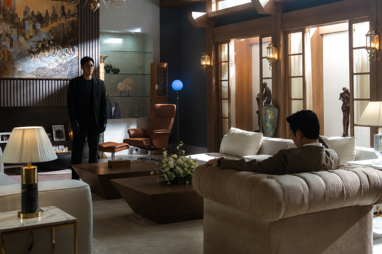 Atores em cena de confronto no dorama Agente Kim: Reativado.