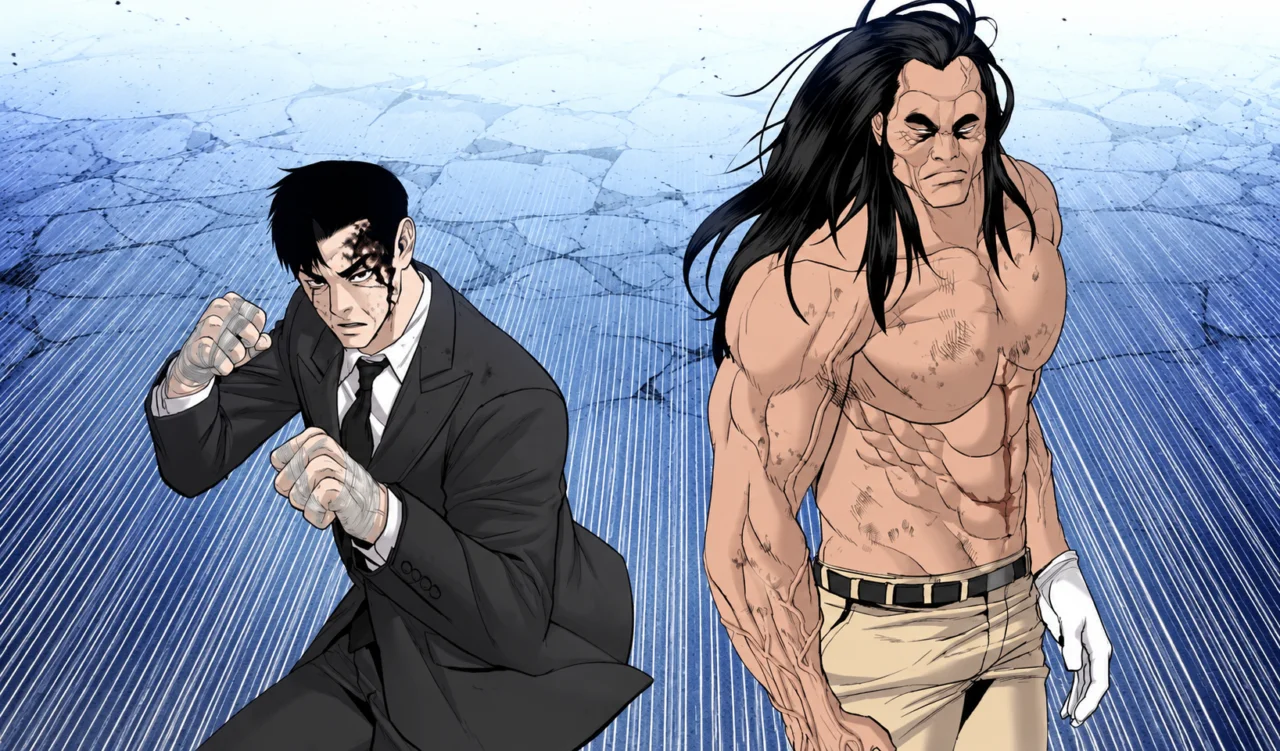 Personagens Agente Kim e Lee Do Gyu em confronto no Webtoon.