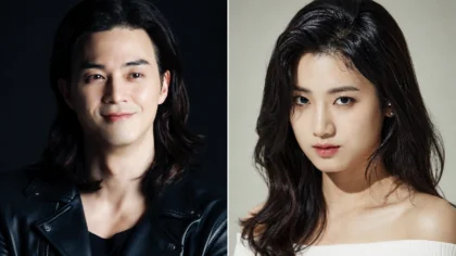 Imagem promocional destacando os atores Kim Ji-hoon e Park Ju-hyun confirmados como os protagonistas da nova série da TV Chosun