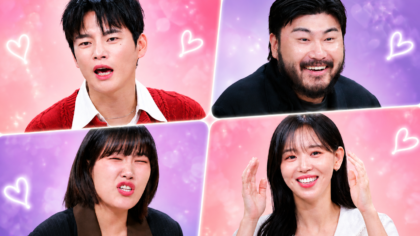 Os comentaristas Seo In-guk, Kang Han-na, Car, the Garden e Lee Eun-ji reunidos no estúdio do reality Solteiros Nunca Mais 2.