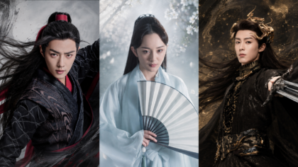 Montagem com os protagonistas masculinos e femininos das principais séries xianxia chinesas.