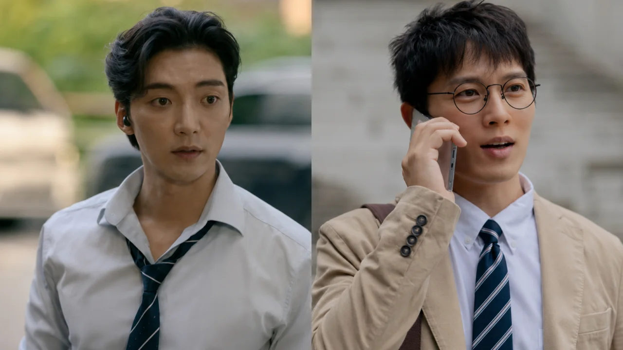 Montagem com os atores Ji Sung e Hwang Hee em cenas do dorama O Retorno do Juíz.