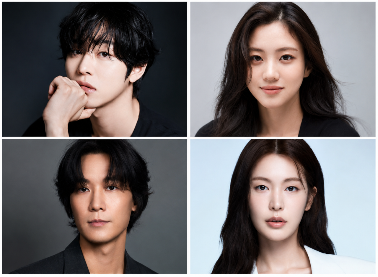 Hong Hwa Yeon e atores do elenco de The Final Table.