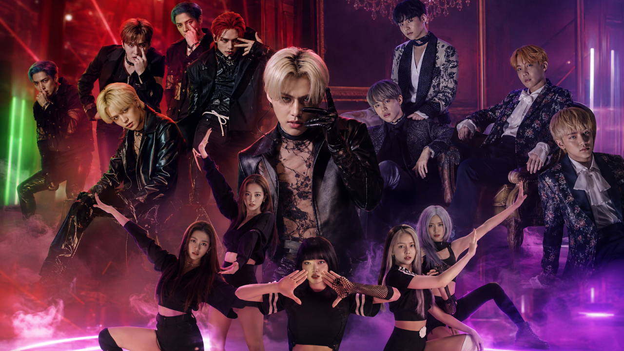 cenas do clips BLACKPINK, BTS, Stray Kids