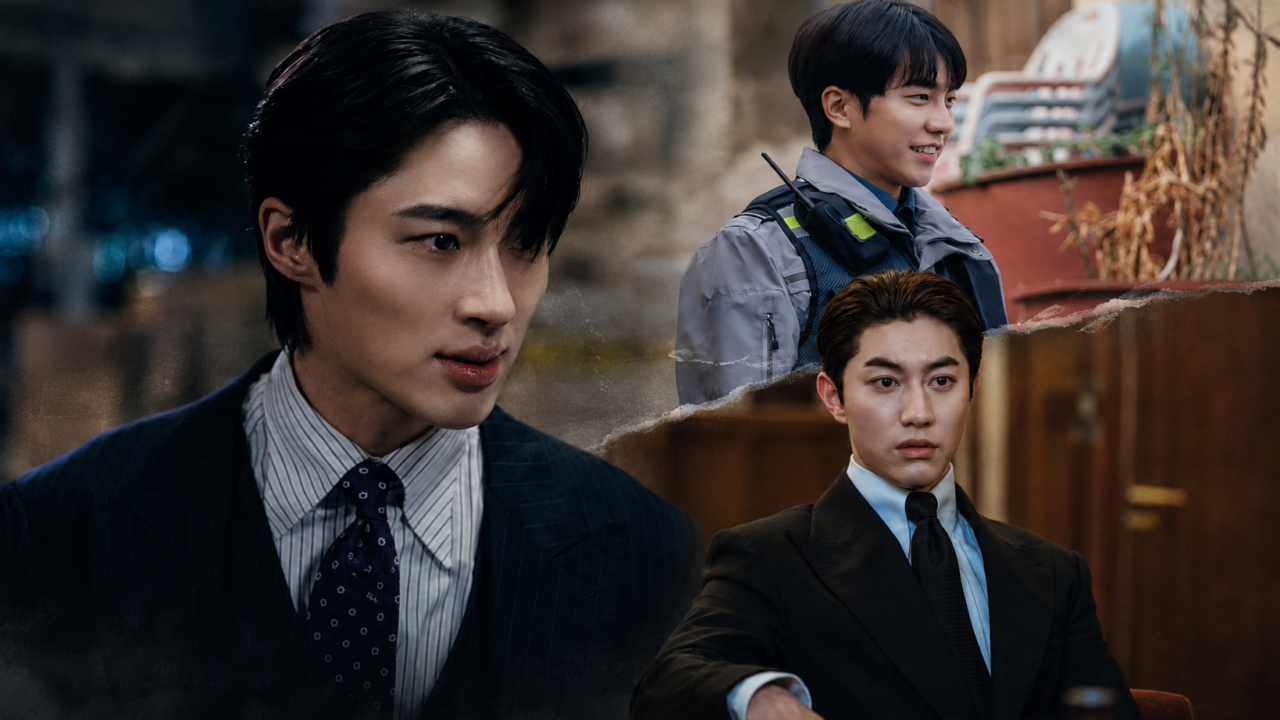 Atores sul-coreanos Lee Seung Gi e Kwak Dong Yeon caracterizados como vilões em cenas de doramas.