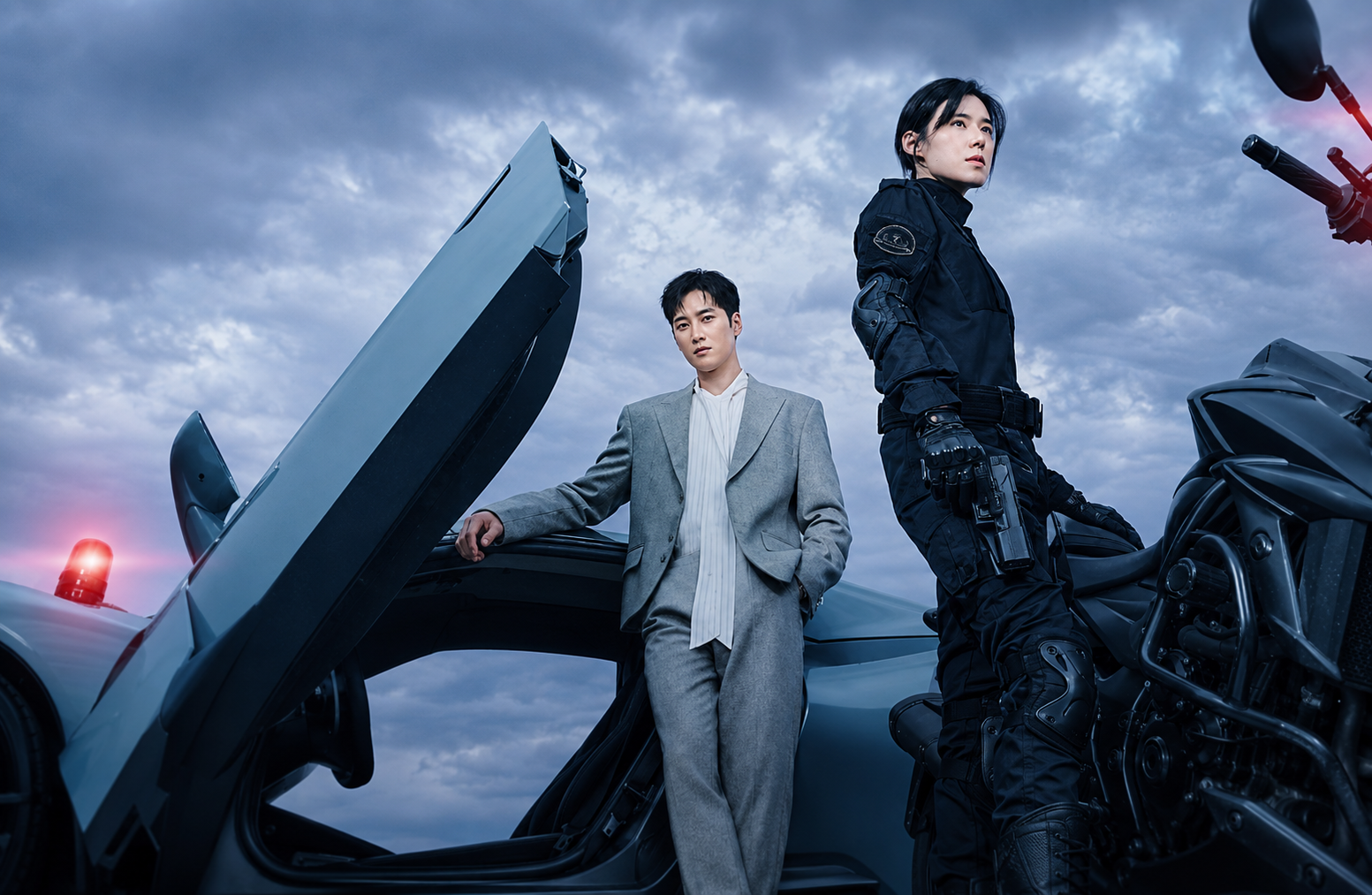 Ahn Bo-hyun y Jung Eun-chae en una imagen promocional de la segunda temporada del drama Flex x Cop.