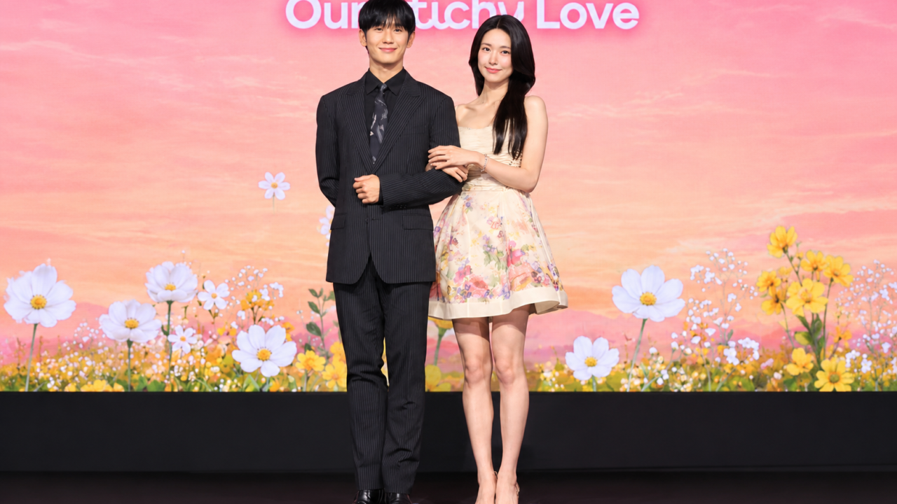 Jung Hae-in como Jang Tae-ha e Ha Young como Go Eun-sae em um grude de amor.