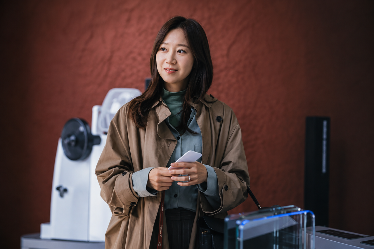 Gong Hyo Jin caracterizada como a atiradora Yu Bo Na.
