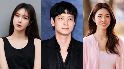 Atores sul-coreanos Ha Young, Kang Dong Won e Lee Ji Ah em montagem fotográfica.