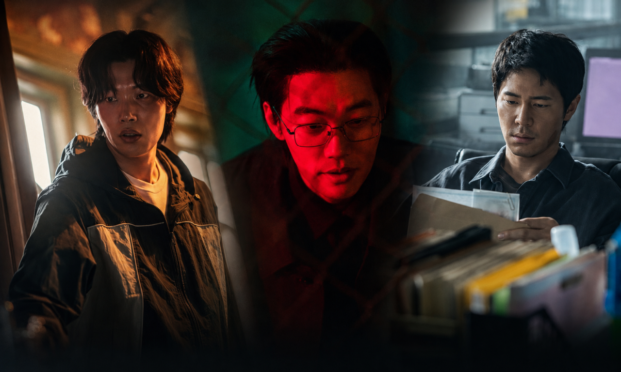 South Korean actors Ryu Jun Yeol, Park Yoon Ho, and Lee Kyu Hyung in images from the drama O Rato.