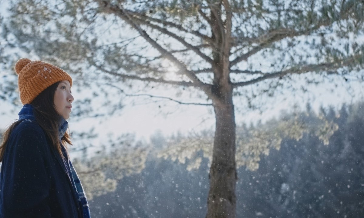 Yoo Bo-na observa a neve na última sequência de A Justiceira