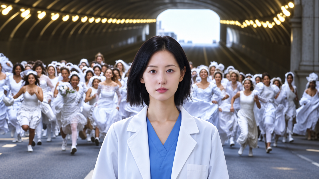 Kim Ji-won em primeiro plano, com um grupo de médicos ao fundo, em imagem de Doctor X.