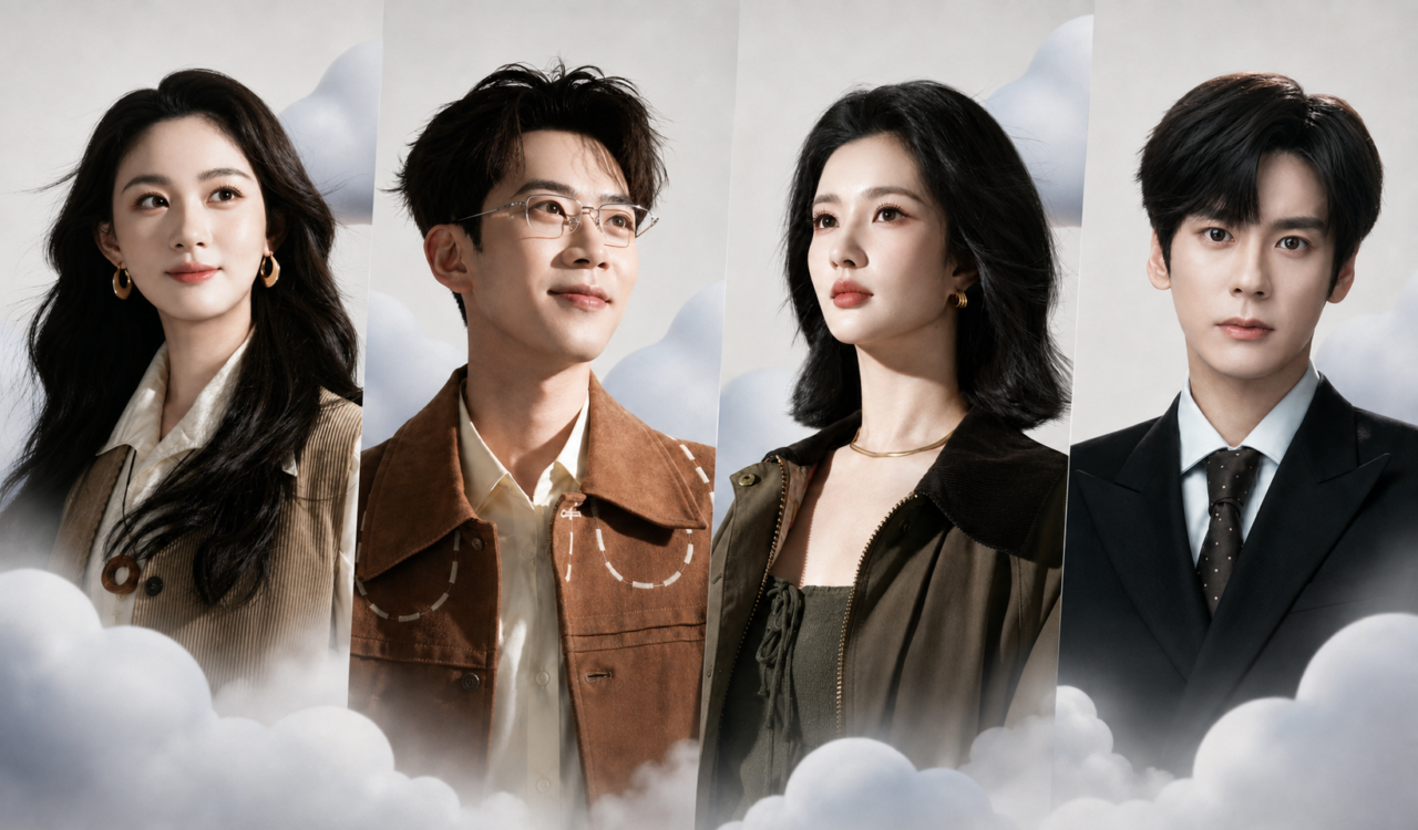 Central characters from the C-drama Além das Nuvens.