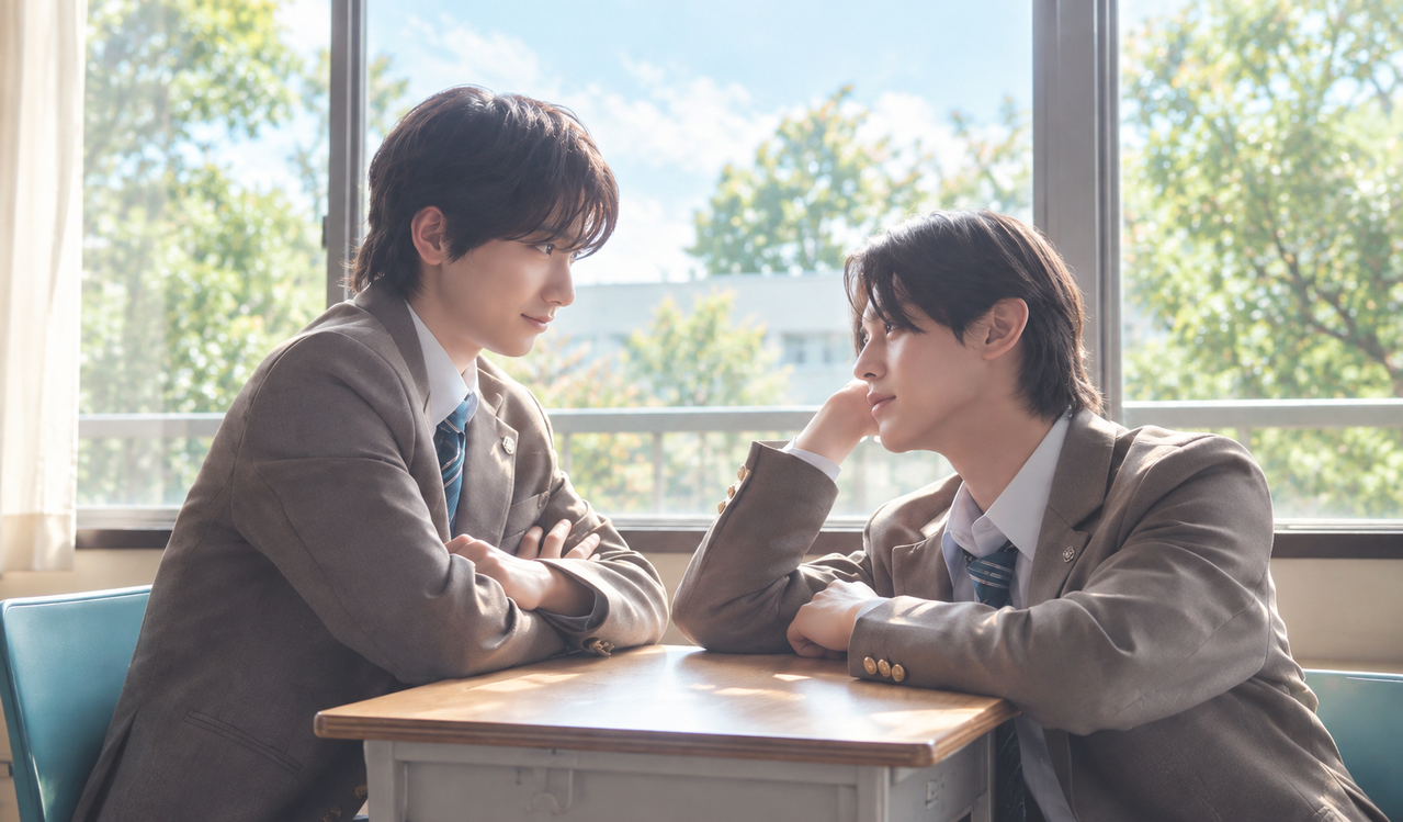 Asamiya e Mayama em Depois de Mudar de Lugar, Parece Que o Garoto de Trás Gosta de Mim