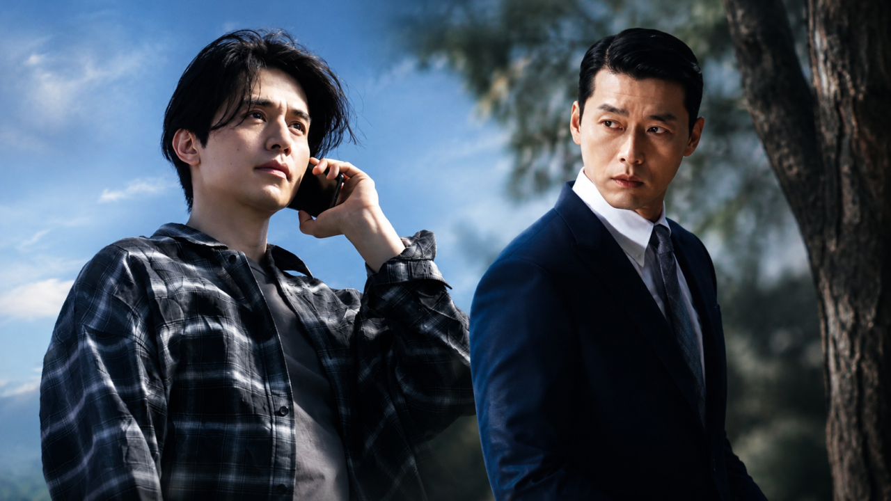 Os atores Hyun Bin e Lee Dong Wook em cenas de doramas do Disney+.